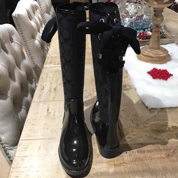 Coach Shoes - COACH Lace-Up Rain Boots